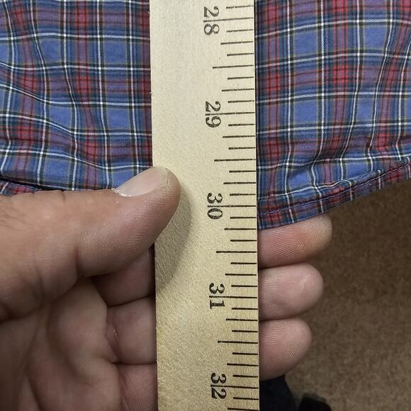 Polo Ralph Lauren Shirt Large Blue Red Tartan Plaid Preppy Academia Ivy League - Picture 10 of 11